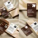 Free A4 Flyer Mockups PSD Set Placed on Wooden Planks