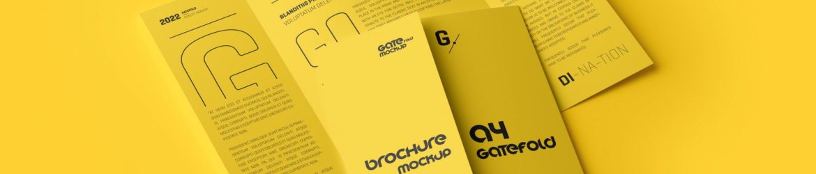 Free A4 Gatefold Brochure Mockup