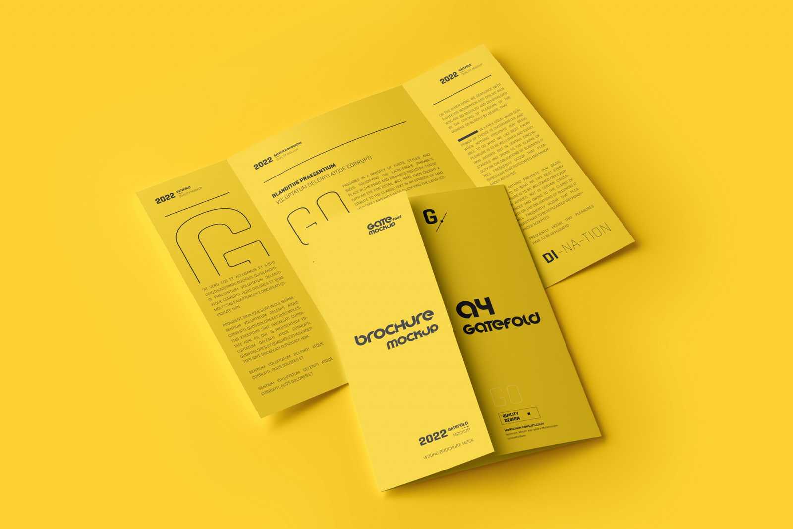 Free A4 Gatefold Brochure Mockup