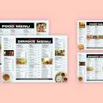 Free A4 Landscape Restaurant Food Menu Card Design PSD file
