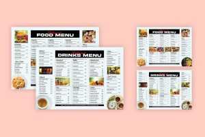 Free A4 Landscape Restaurant Food Menu Card Design PSD file