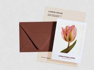 Free A4 Letter, Postcard and Envelope Mockup PSD