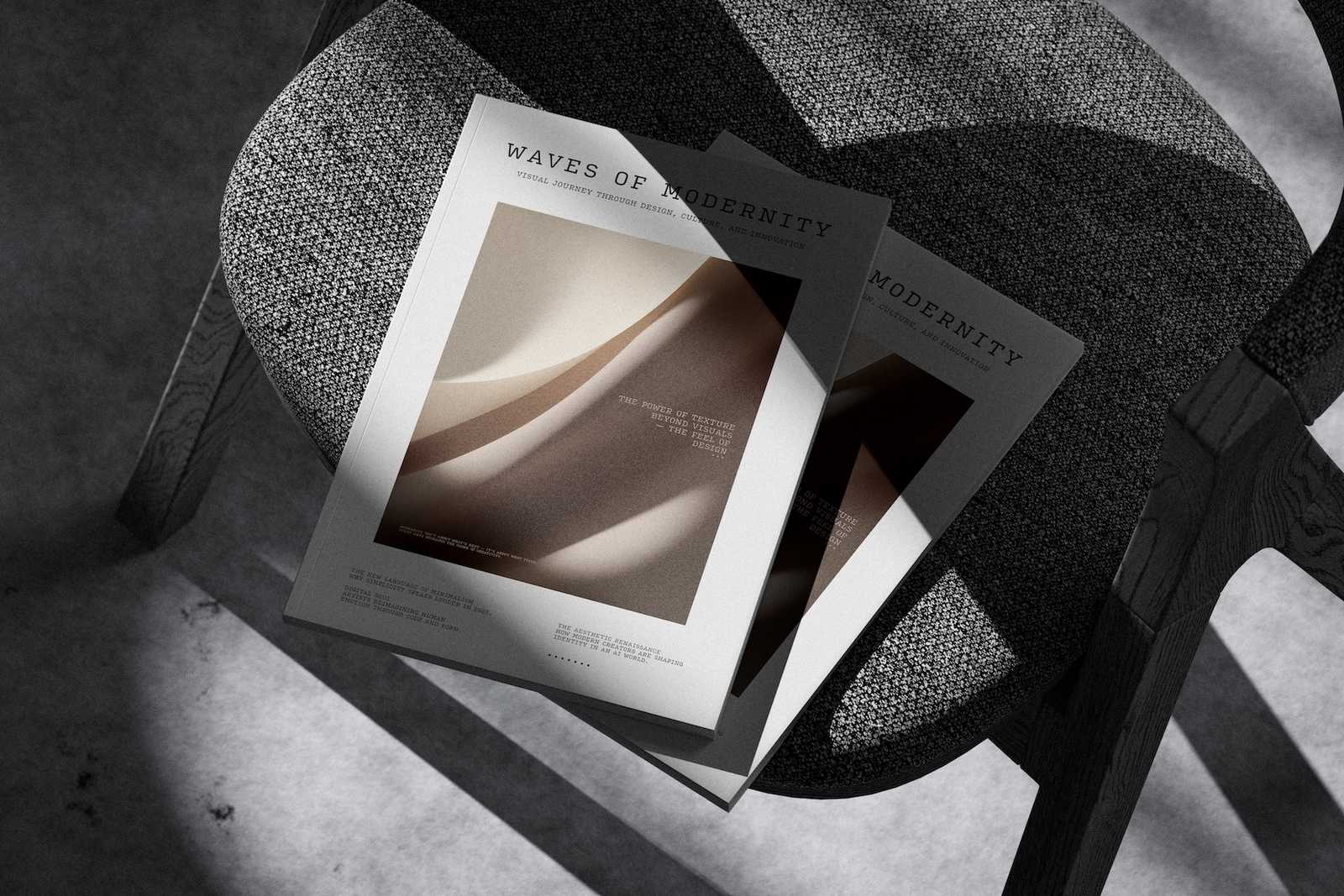 Free A4 Magazine Cover Mockup On Chair