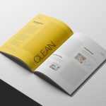 Free A4 Magazine Mockup Open on Minimal White Surface