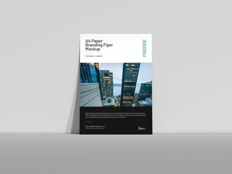 Free A4 Paper Branding Flyer Mockup PSD set