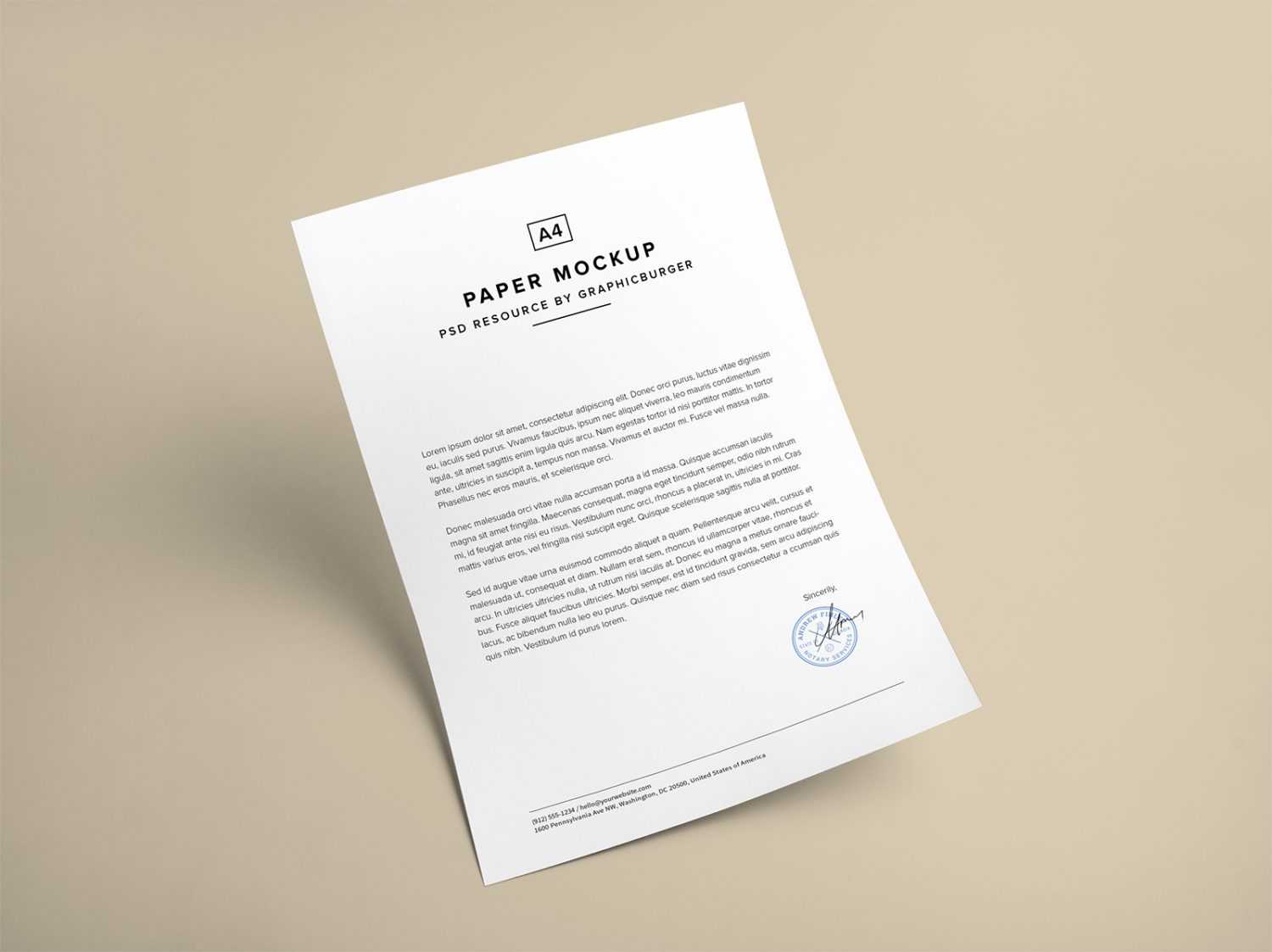 Free A4 Paper PSD Mockup - Free PSD Mockups | PsFiles