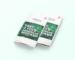 Free A4 Size 2 Fold Brochure Mockup PSD