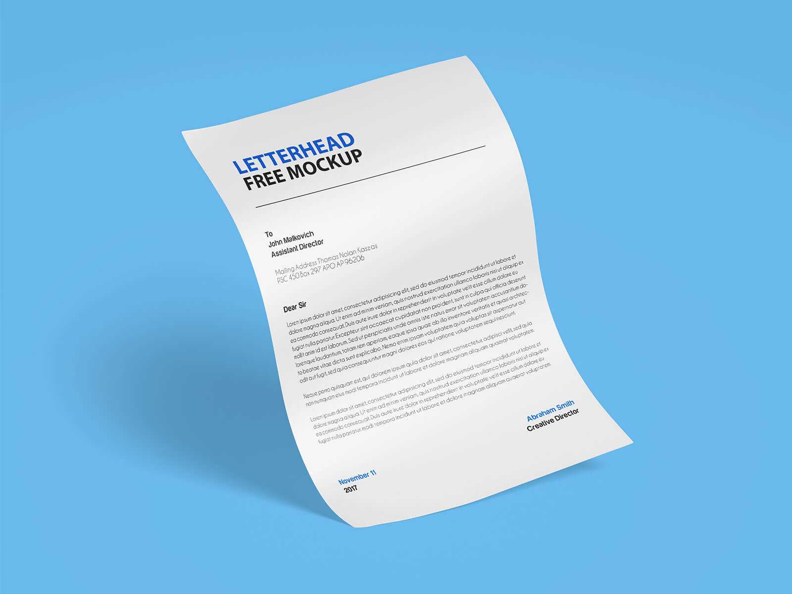 Free A4 Size Paper Flyer/Letterhead Mockup Set