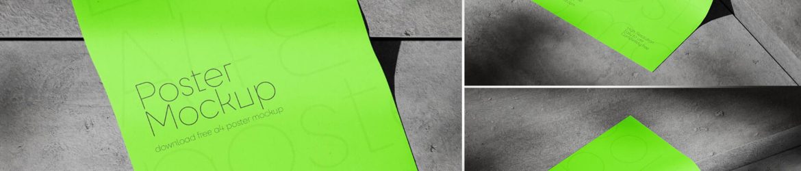 Free A4 Size Paper Flyer / Poster Mockup PSD Set