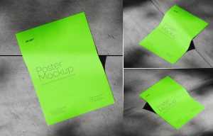Free A4 Size Paper Flyer / Poster Mockup PSD Set
