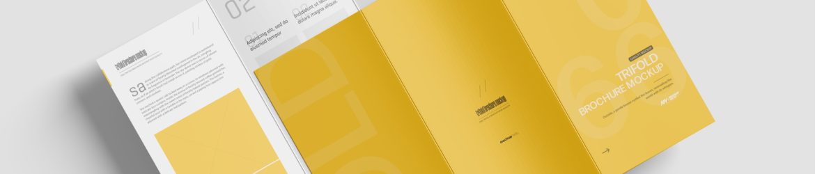 Free A4 Trifold Brochure Mockup Showing Front and Back