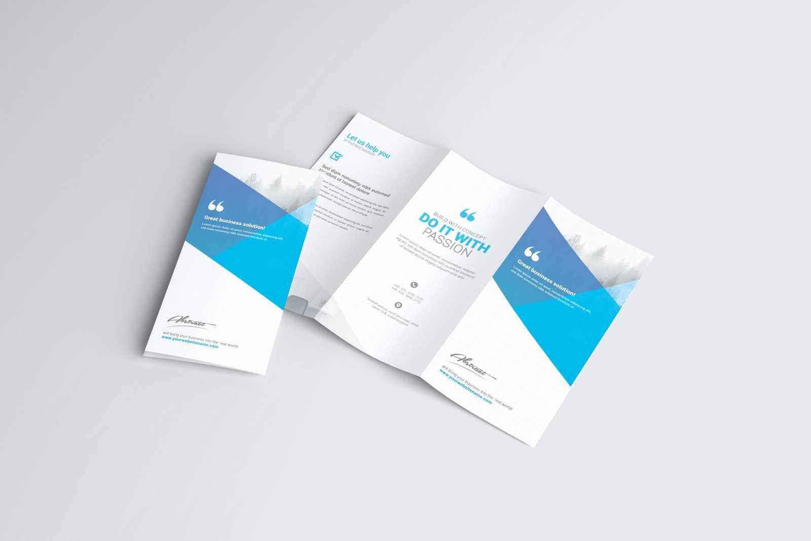 Free A4 Trifold Brochure Mockup