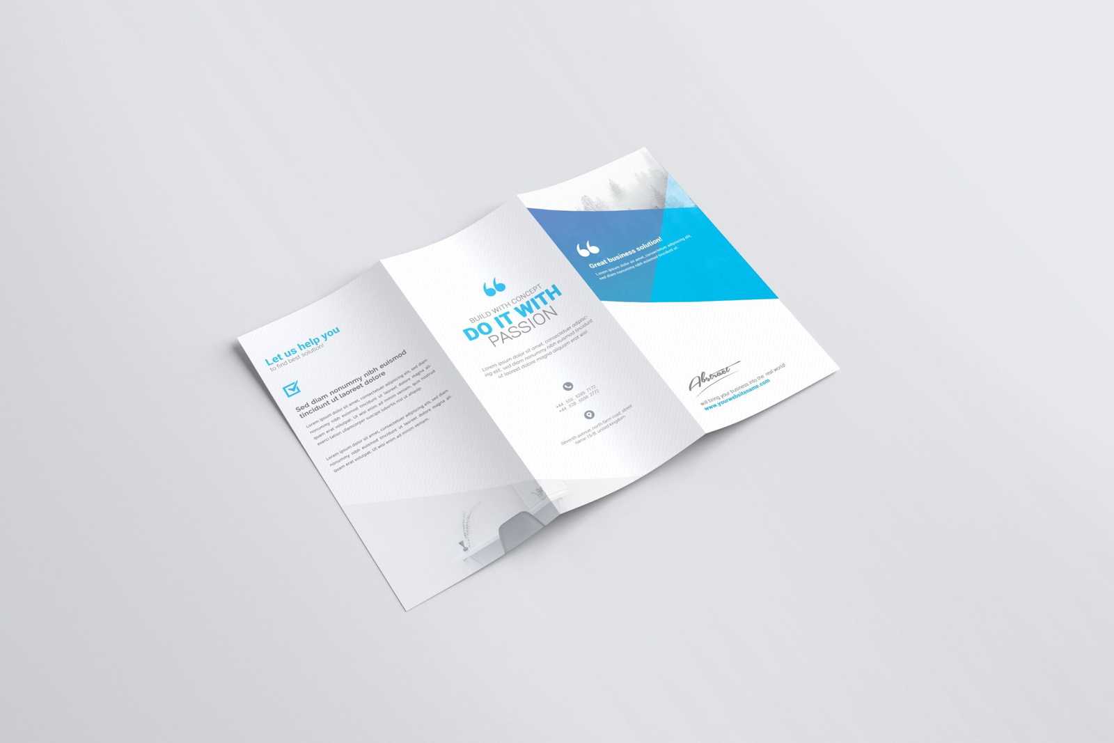 Free A4 Trifold Brochure PSD Mockup