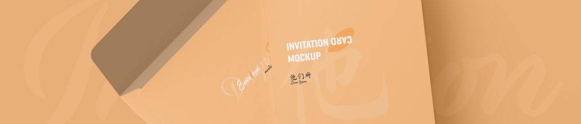Free A5 Folded Invitation Card Mockup