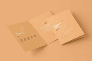 Free A5 Folded Wedding Invitation Card Mockup