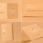 Free A5 Folded Wedding Invitation Card Mockups PSD set