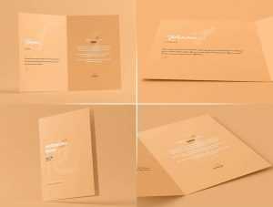 Free A5 Folded Wedding Invitation Card Mockups PSD set