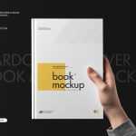 Free A5 Hardcover Book Cover Mockup In Hand