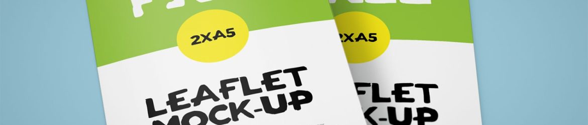 Free A5 Leaflet BiFold Mockup 6 PSD