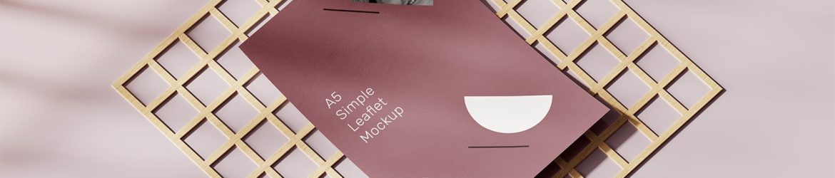 Free A5 Leaflet Mockup 5 PSD Files