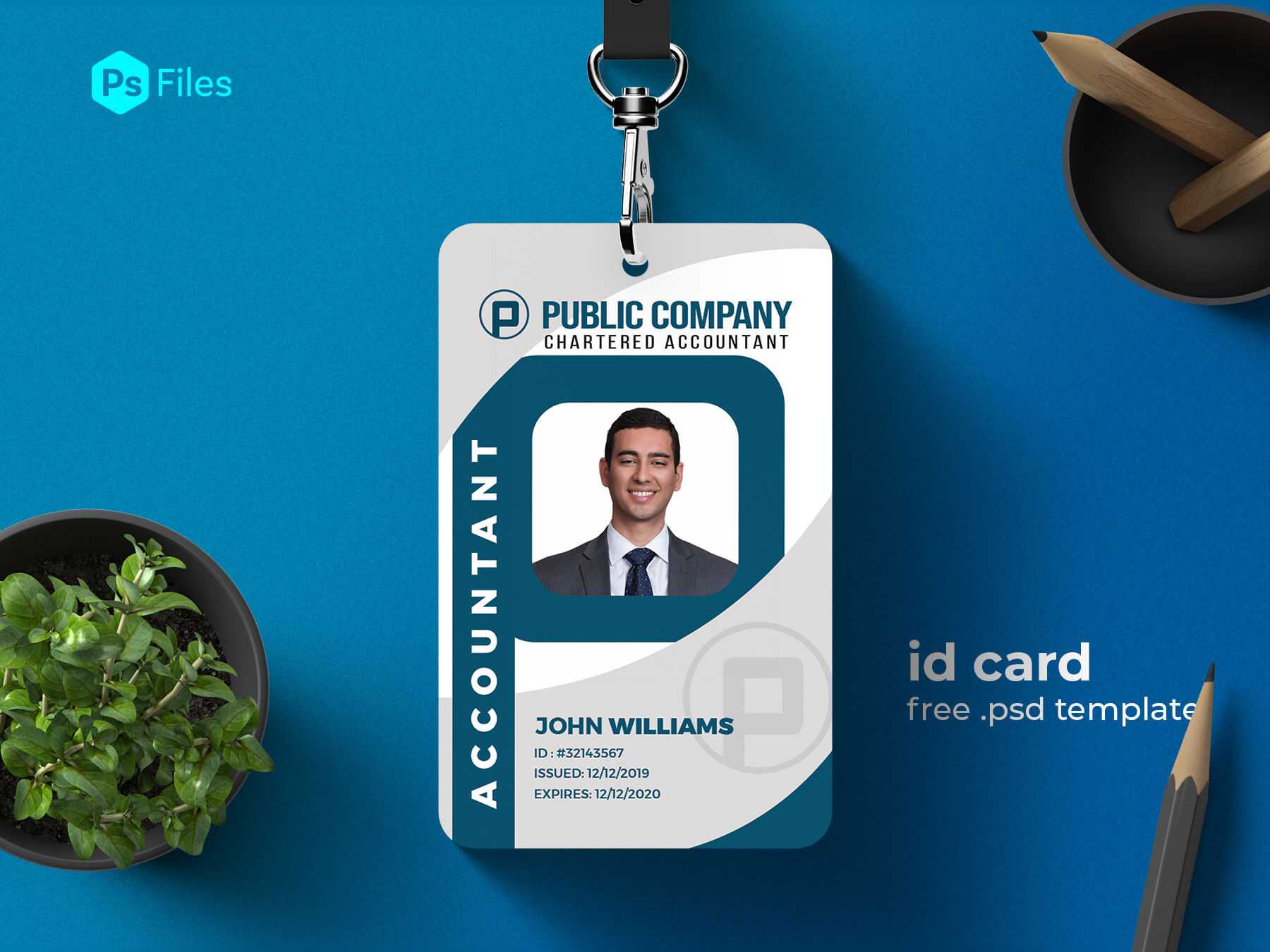 Free Accountant Office Identity Card Design Creative PSD Template