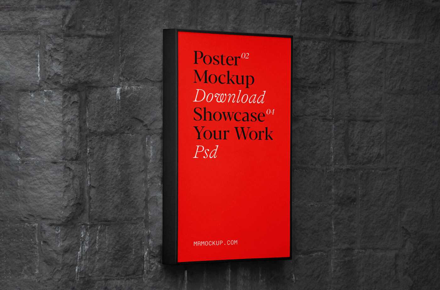 Free Acrylic Boxed Outdoor Ad Poster Mockup on Brick Wall - Free PsFiles