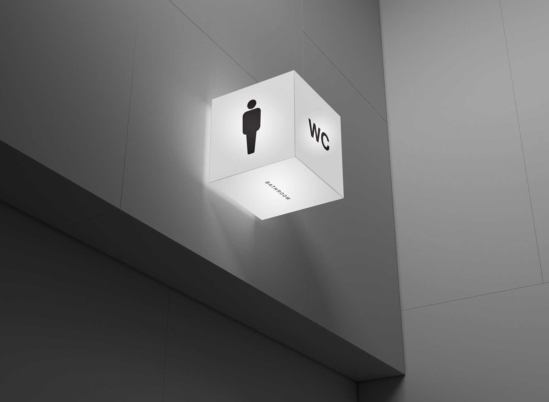 Free Acrylic Cube Lightbox Mockup PSD