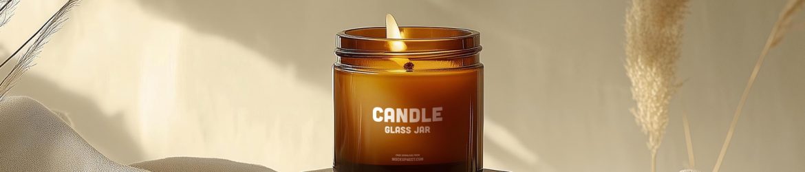 Free Amber Glass Candle Jar Mockup