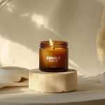 Free Amber Glass Candle Jar Mockup