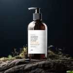 Free Amber Glass Pump Bottle Mockup
