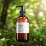 Free Amber Glass Pump Bottle Mockup - Eco Scene