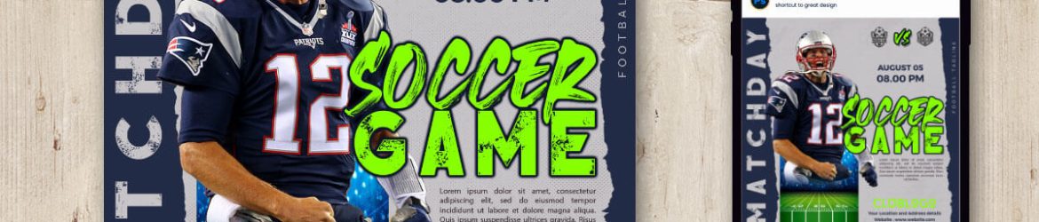 Free American Football Social Media Post PSD Template
