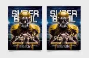 Free American Football Super Bowl Flyer PSD Template