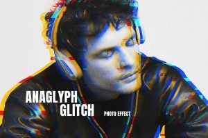Free Anaglyph Glitch Photo Effect Mockup PSD - Best PsFiles