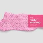 Free Ankle Socks With Label Tag Mockup PSD