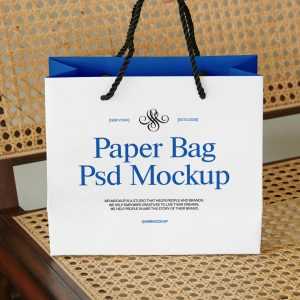 Free Apparel Paper Bag Mockup