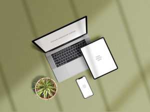 Free Apple devises website showcase Mockup PSD