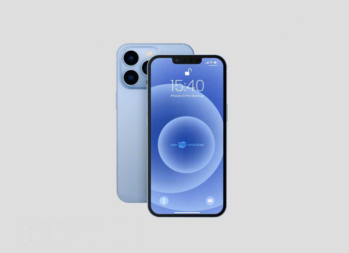 Free Apple iPhone 13 Pro Mockup 3 PSD Set