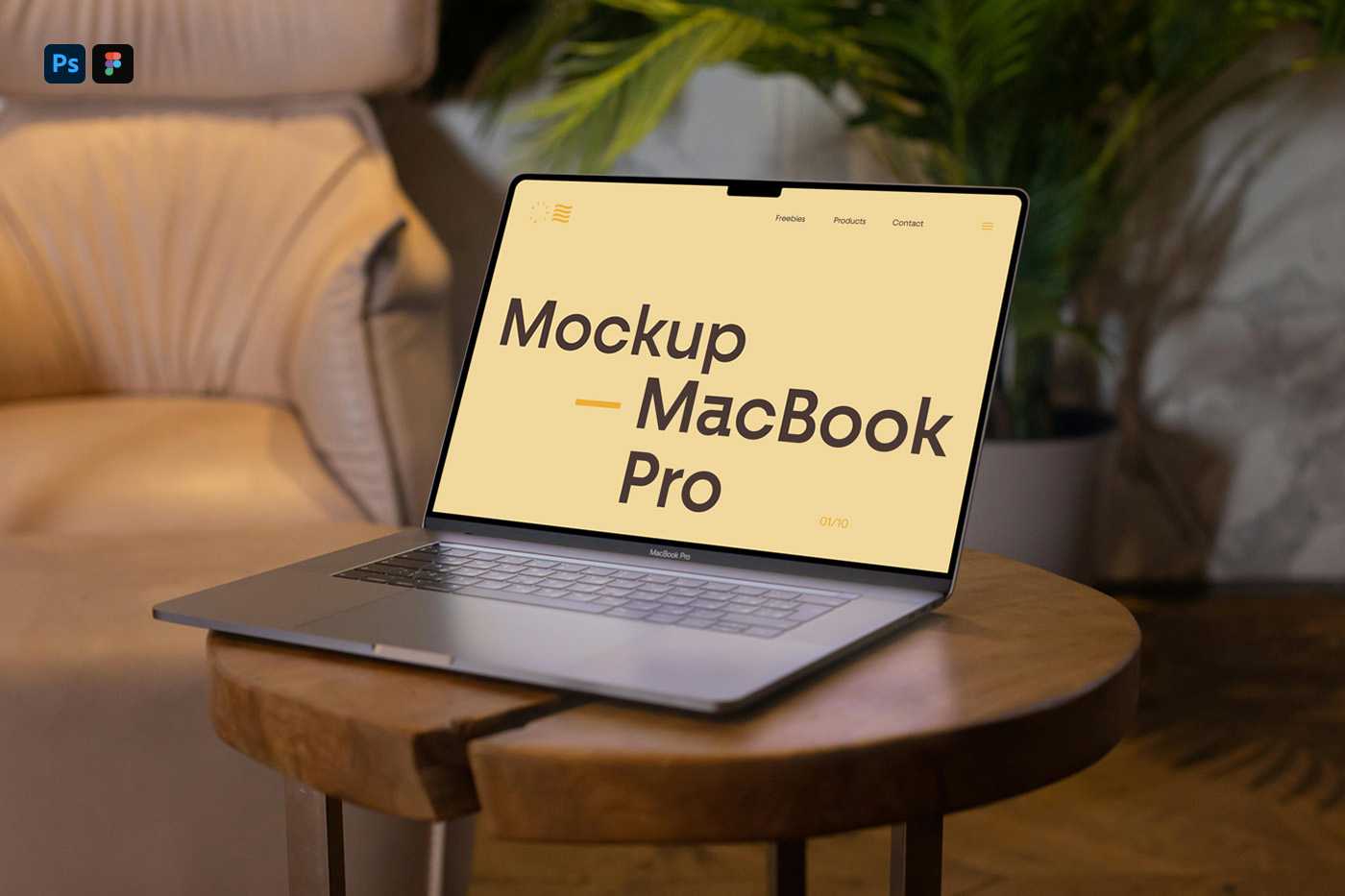 Free Apple MacBook Pro PSD Mockup