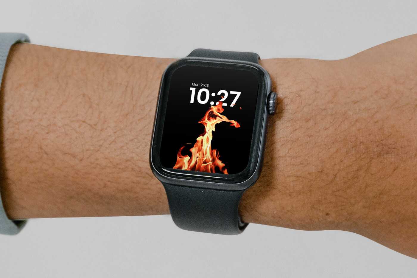 Free Apple Watch on Hand PSD Mockup
