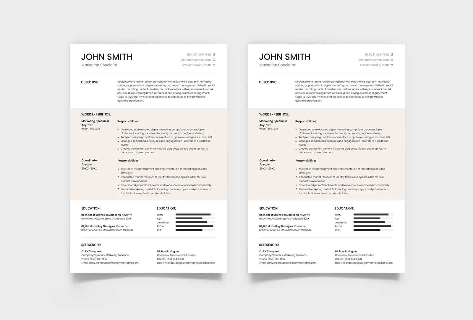 Free ATS Resume PSD Template