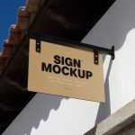 Free Attached Rectangle Sign Mockup - Free PSD Download Free Attached Rectangle Sign Mockup
