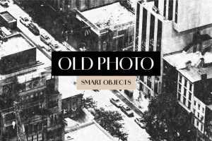 Free Authentic Black n White Old Photo Effect PSD Template
