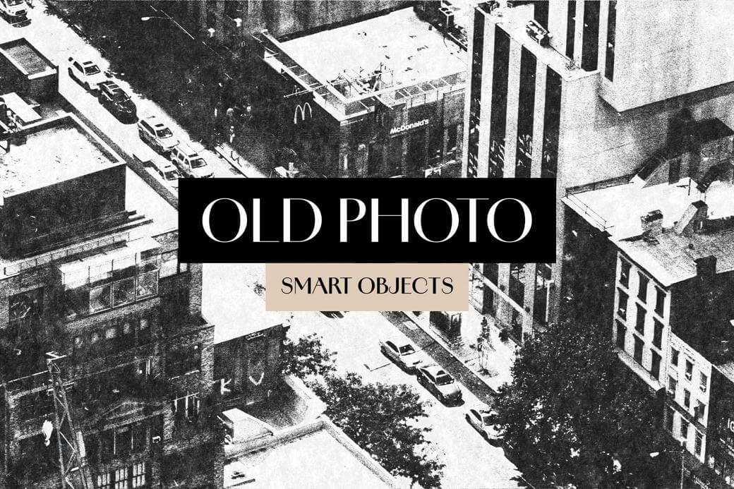 Free Authentic Black n White Old Photo Effect PSD Template