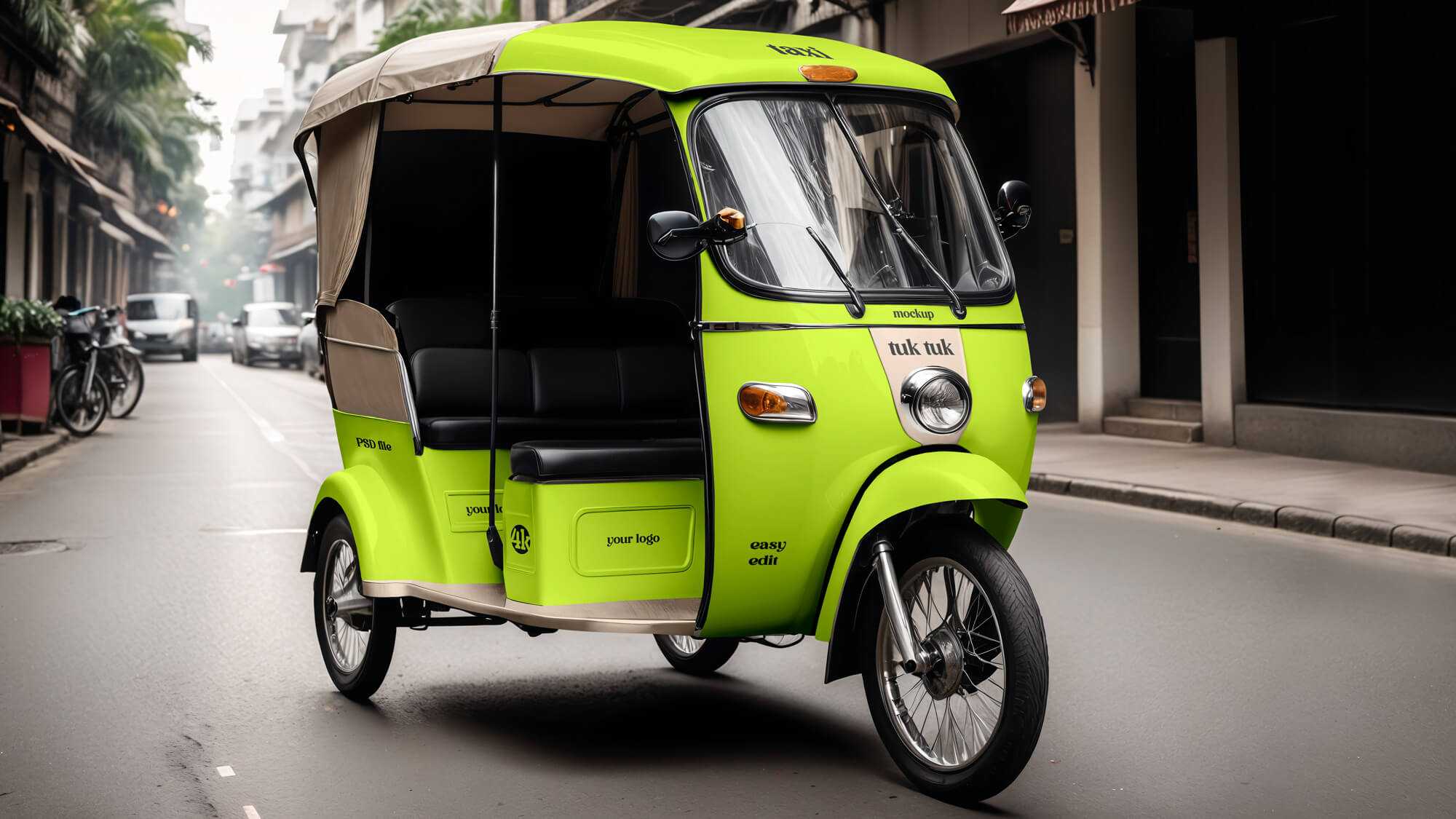 Free Auto Rickshaw /Tuk Tuk Mockup PSD