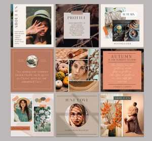 Free Autumn Mood Instagram Posts Template PSD