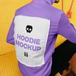 Free Back View Hoodie PSD Mockup