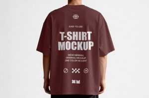 Free Back-View T-Shirt Mockup PSD for Streetwear Branding