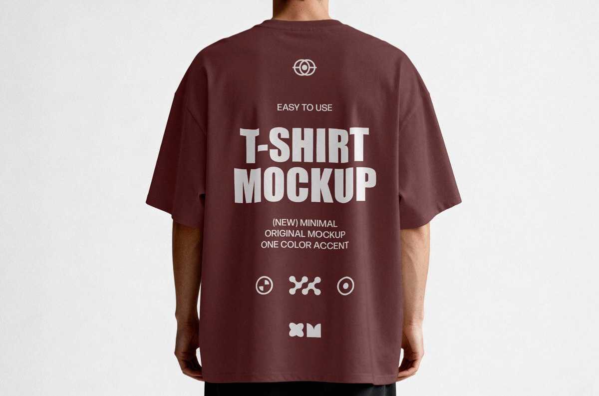 Free Back-View T-Shirt Mockup PSD for Streetwear Branding