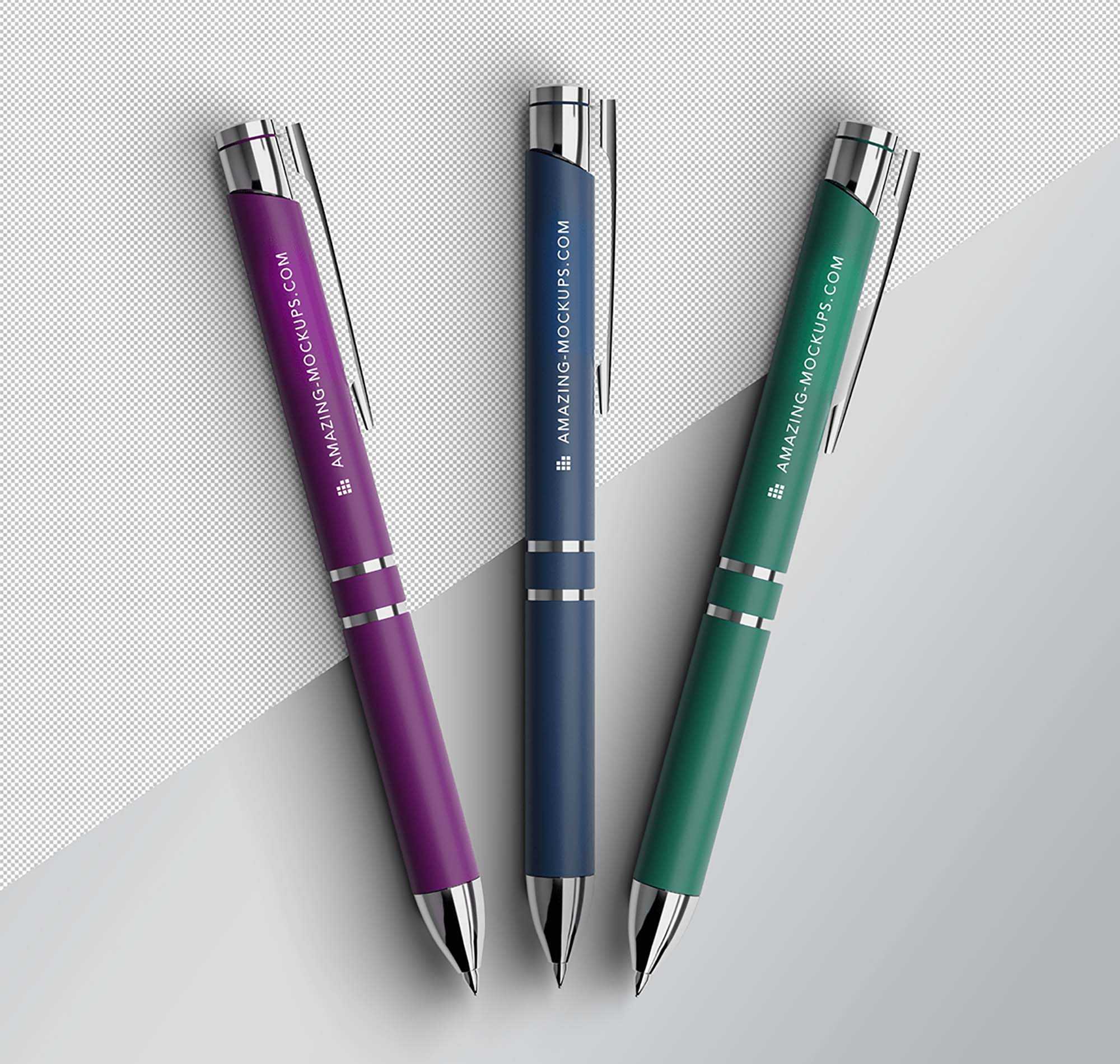 Free Ballpoint Pen Mockups 4 PSD files set